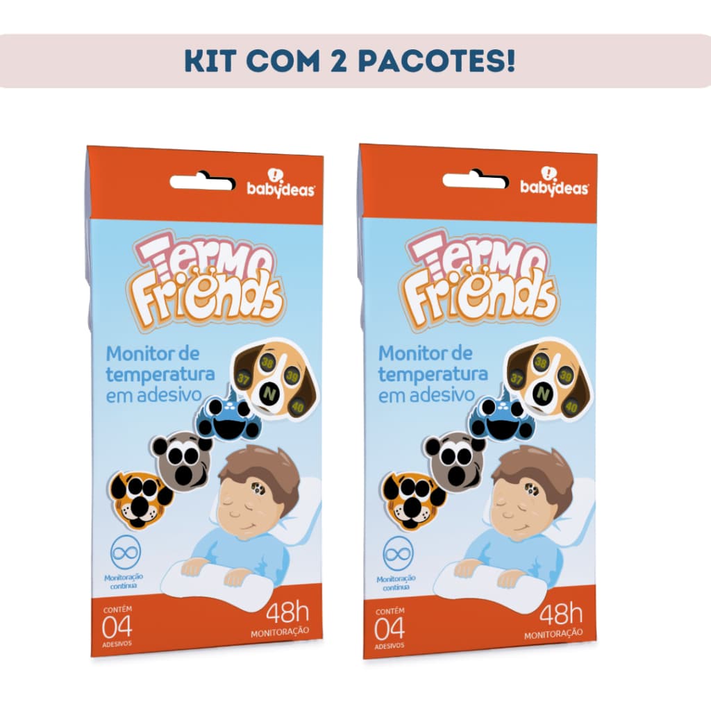 Termômetro Adesivo Infantil - Kit com 4 e 8 Adesivos Descartáveis Termo Friends Babydeas