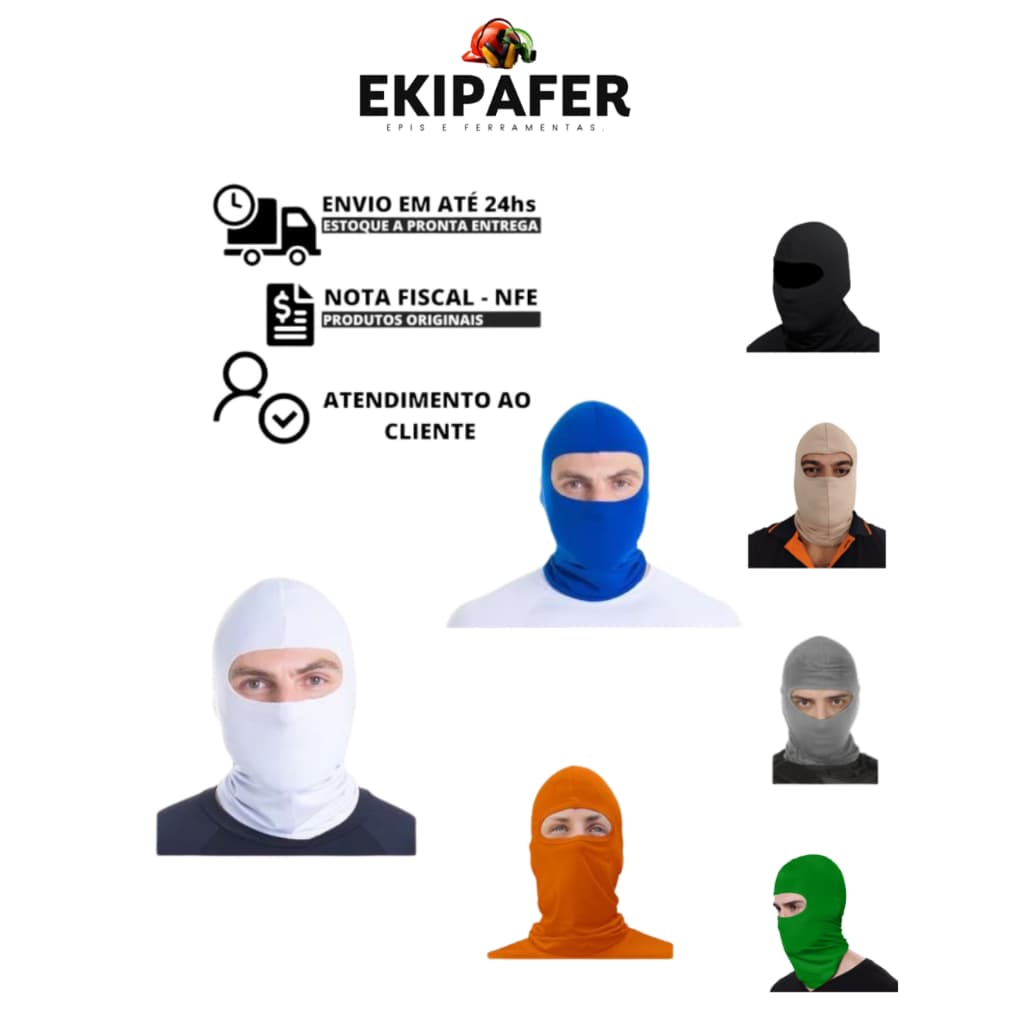 BALACLAVA NINJA EM HELANCA PROTEÇÃO SOLAR UV E FRIO CA44963