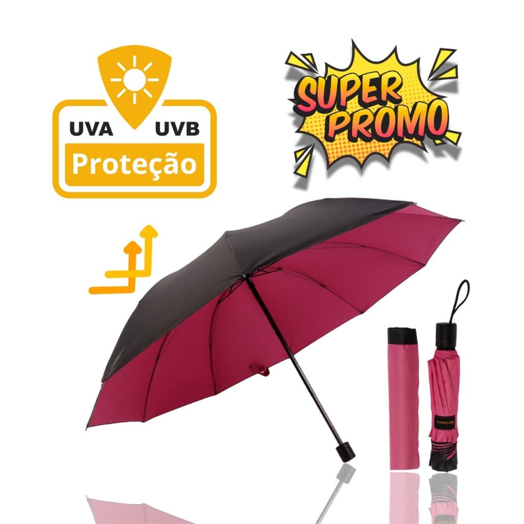 Guarda Chuva Grande Reforçado Contra Vento Cabe Na Bolsa Colorido Liso Sombrinha Com Proteção Solar