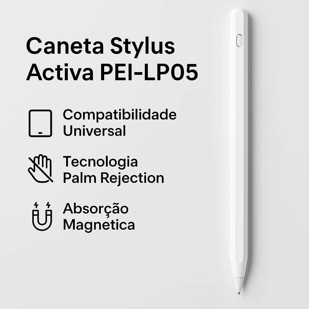 Caneta Stylus Activa da Peining | Compatibilidade Universal com Tecnologia Palm Rejection | PEI-LP05