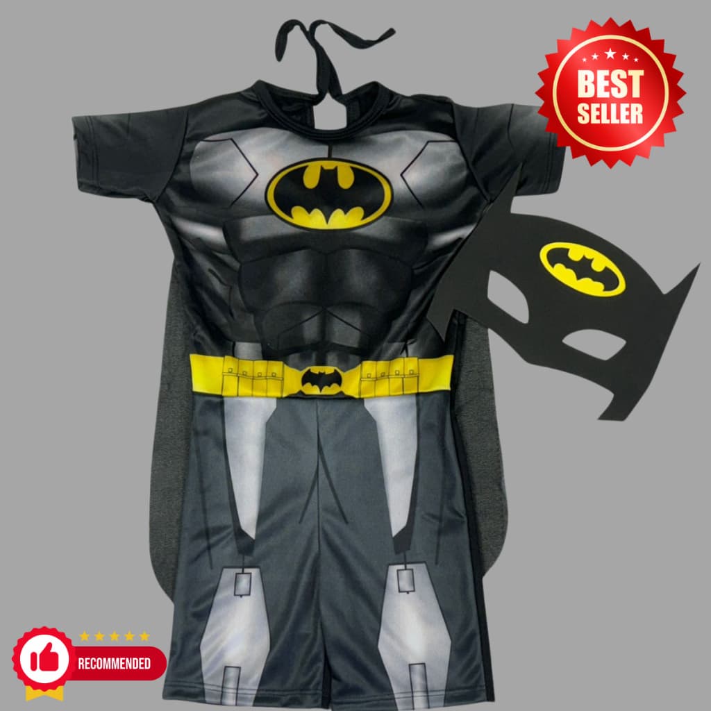 Fantasia Temática Batman Preto Infantil heróis menino Promoção com mascara- envio imediato