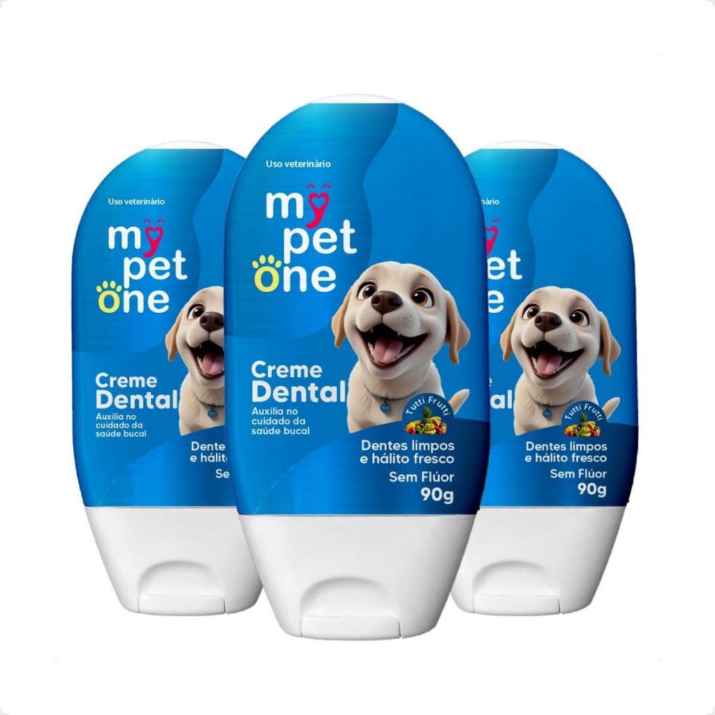 Kit 3 Creme Dental Tutti Frutti para Cães e Gatos Mypetone - 90g