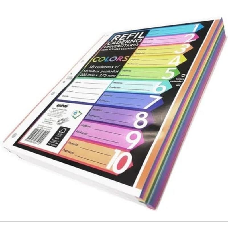 Folha de Fichário 100 / 150 / 200 / 250 / 500 Folhas A4