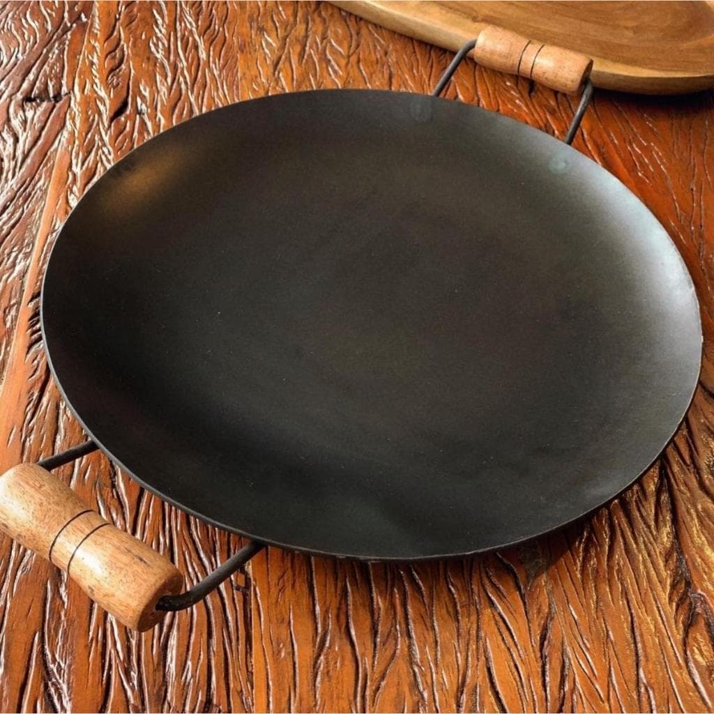 Disco Chapa de Arado Gigante 63cm Reforçado com alças de madeira