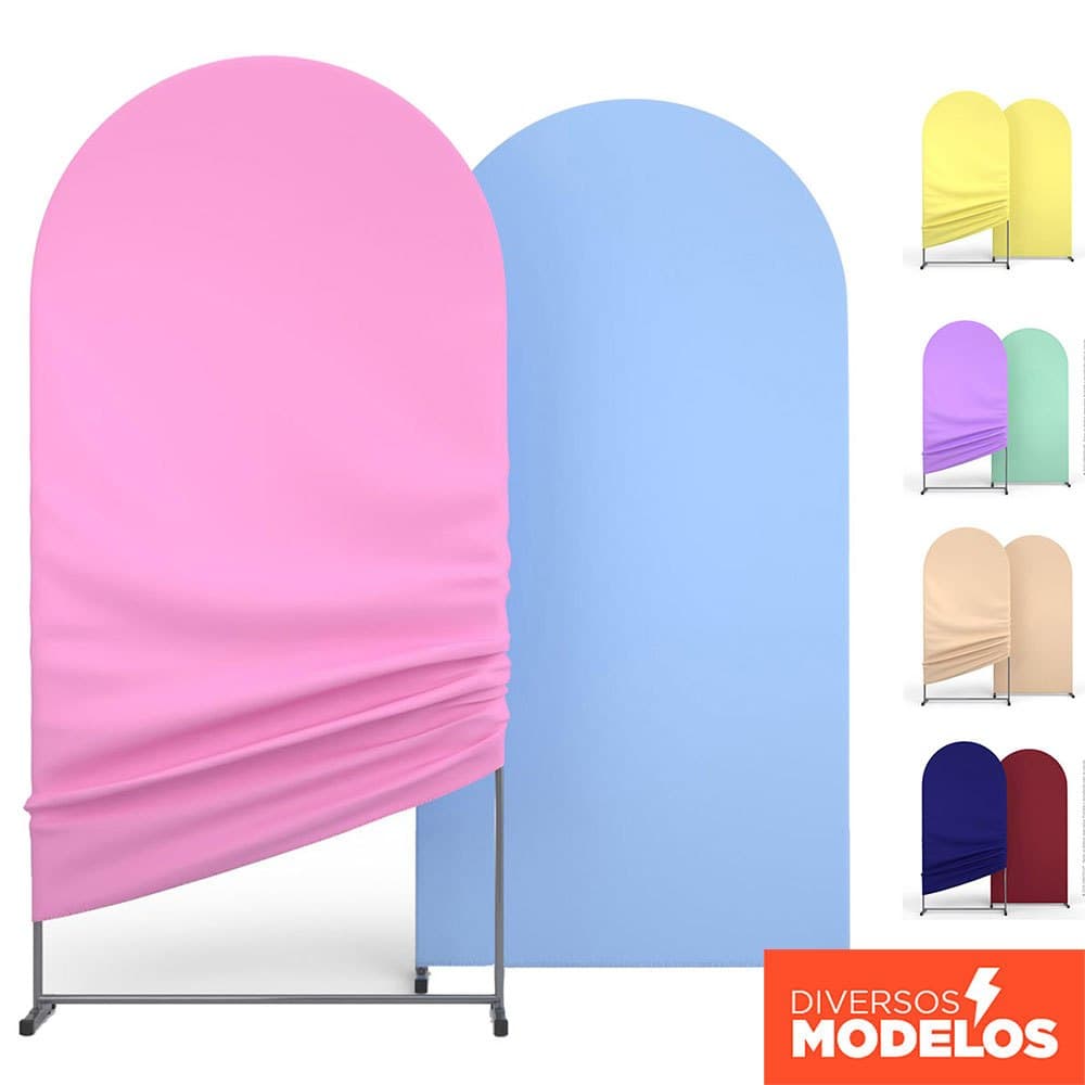 Capa Painel Romano Arco Festa Cores Lisas 2x1m Dupla Face Veste Fácil Sublimado