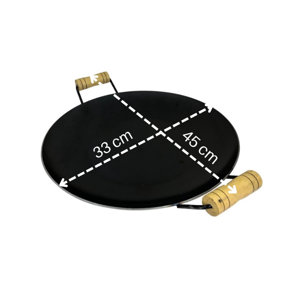 Disco Chapa de Arado Bifeira Aço Rústico Reforçado com Alças Médio 45cm