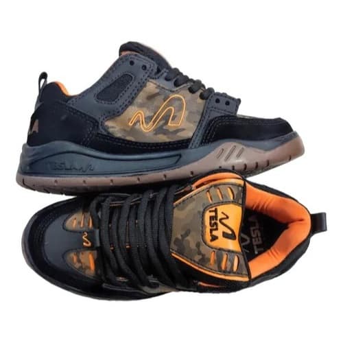 Tênis Tesla ORIGINAL Nine Black Camu Unissex Masculino Feminino