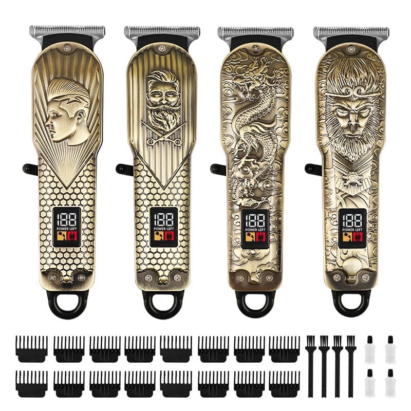 Máquina De Cortar Cabelo Metal Profissional Smart Lcd Barbeador Elétrico dedicada Sem Fio Para Homens salão de beleza