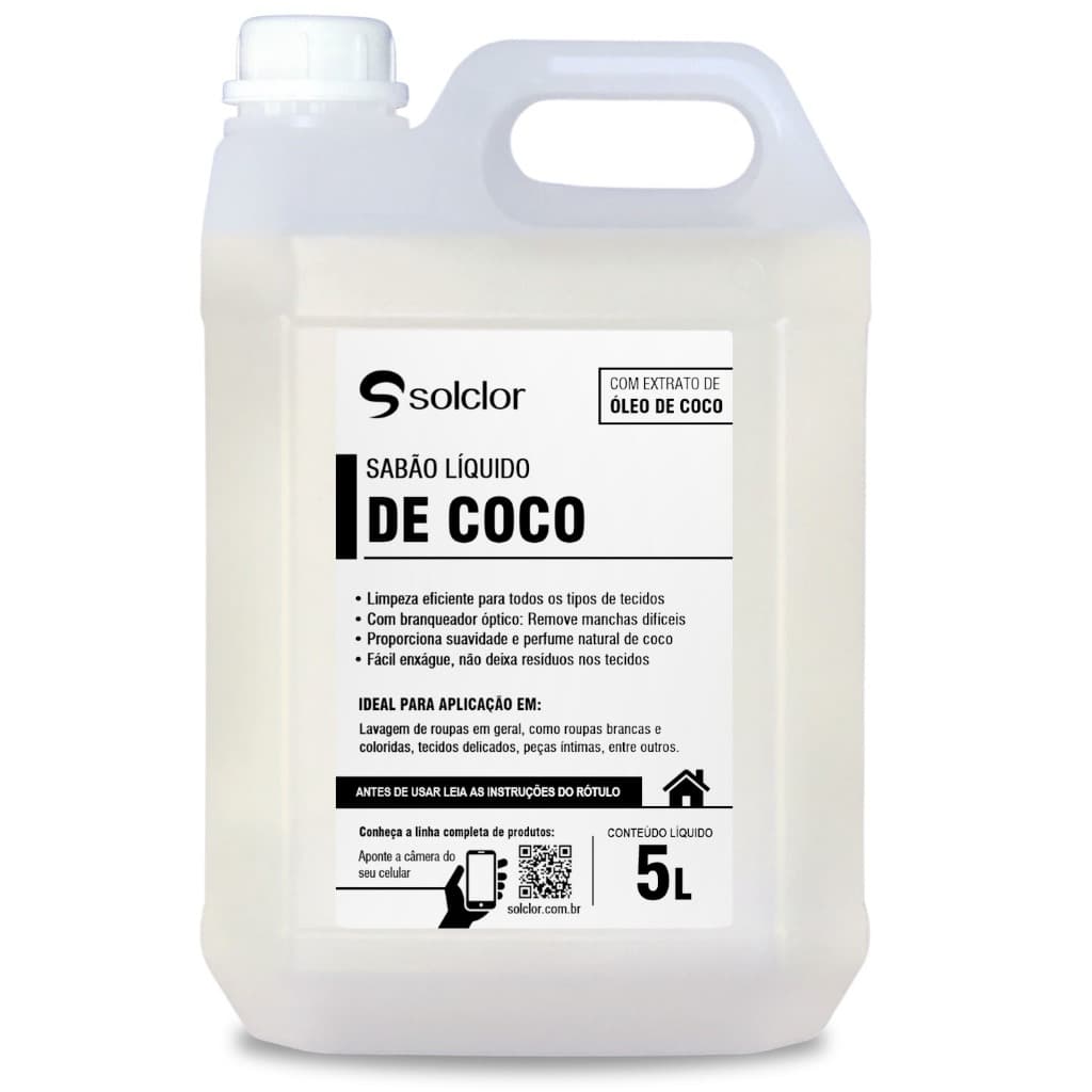 Sabão Líquido de Coco Lava Roupas Solclor 5L