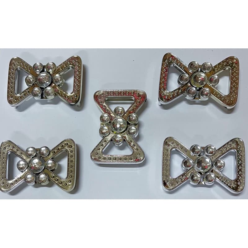 Fivela de encaixe ABS laço com pérolas cristal 35mm - 05 peças