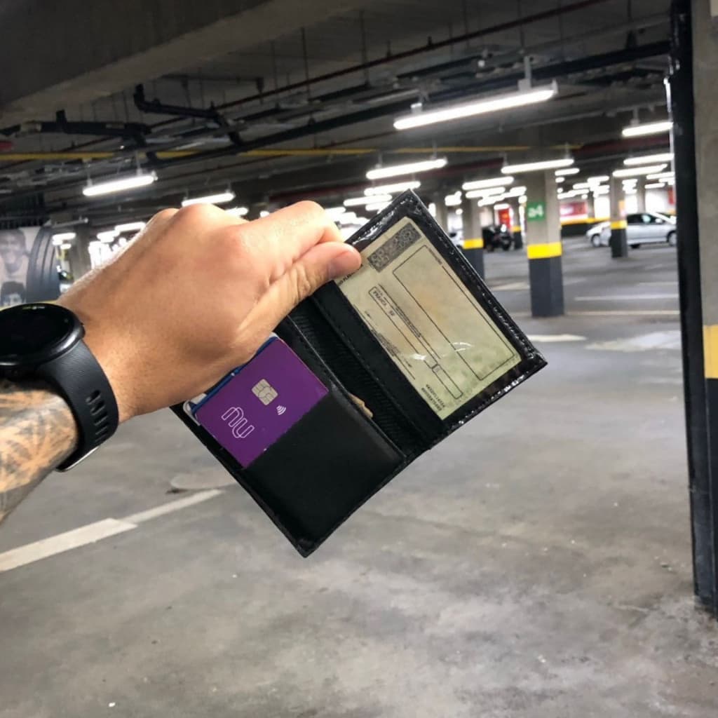 Carteira Porta Cartão Slim Porta CNH Documento Masculino