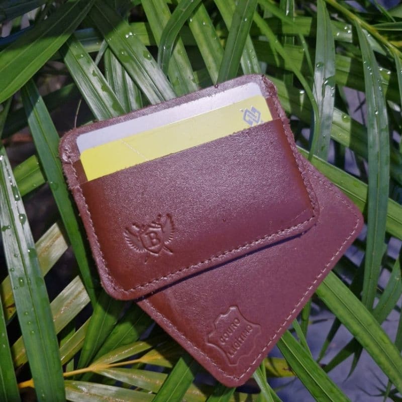 Carteira Masculina de Couro 100%Legítimo Porta Cartão Slim Pequena Compacta Com 3 Repartições