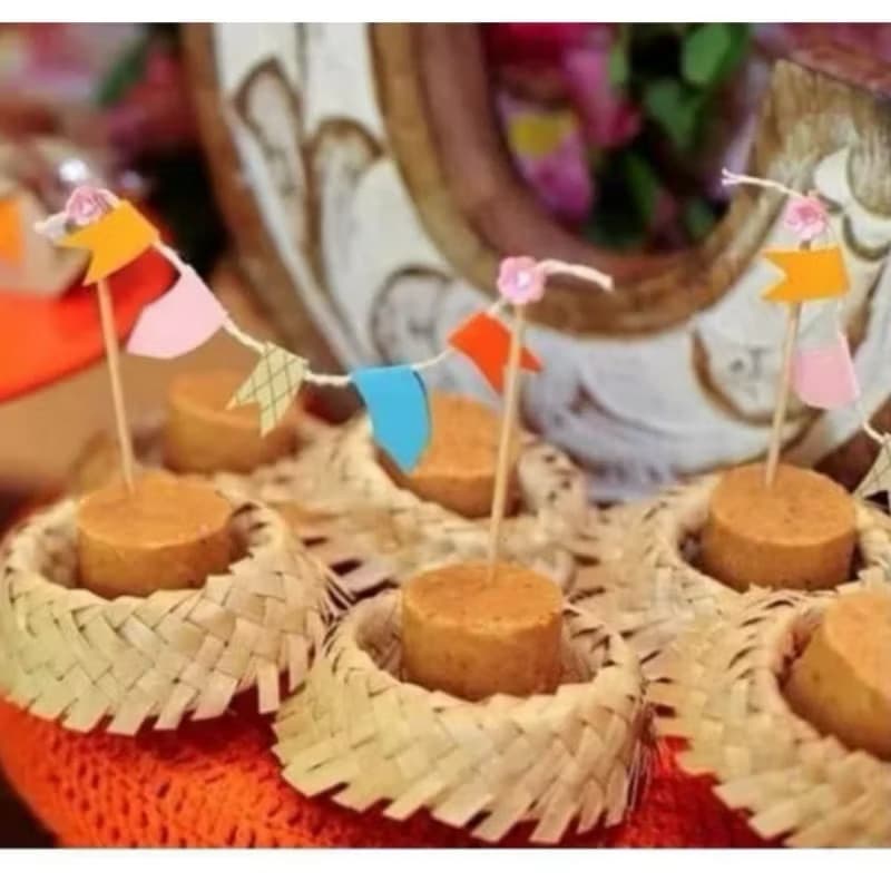 mini chapéu de palha pra doce festa junina arraial