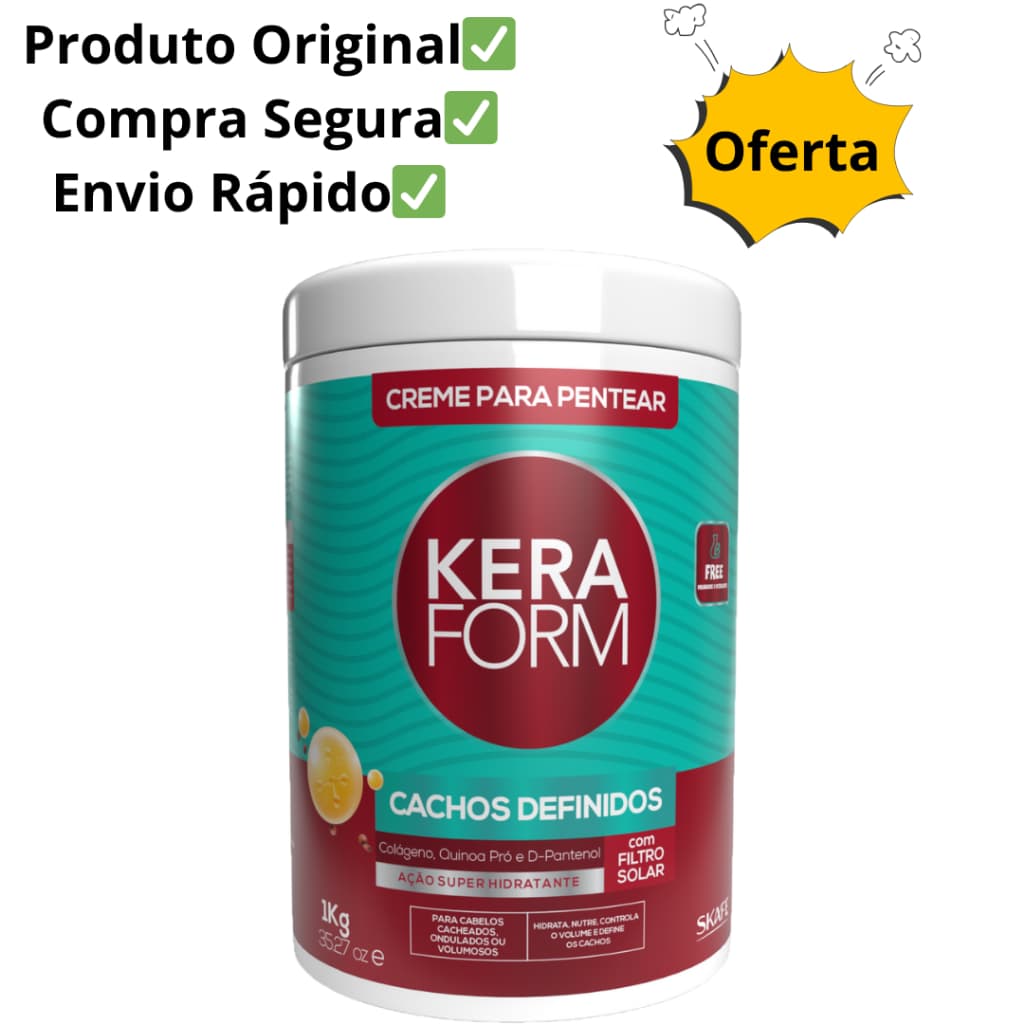 Creme de Pentear Cabelos Cacheados Keraform Cachos Definidos 1kg