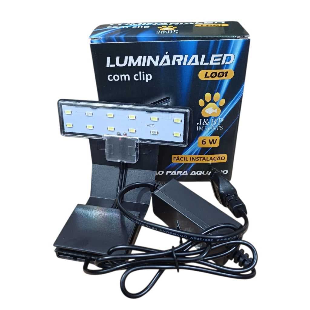 Luminária Aquário LED 6W Azul e Branca Bivolt - Iluminação Premium Peixes & Plantas