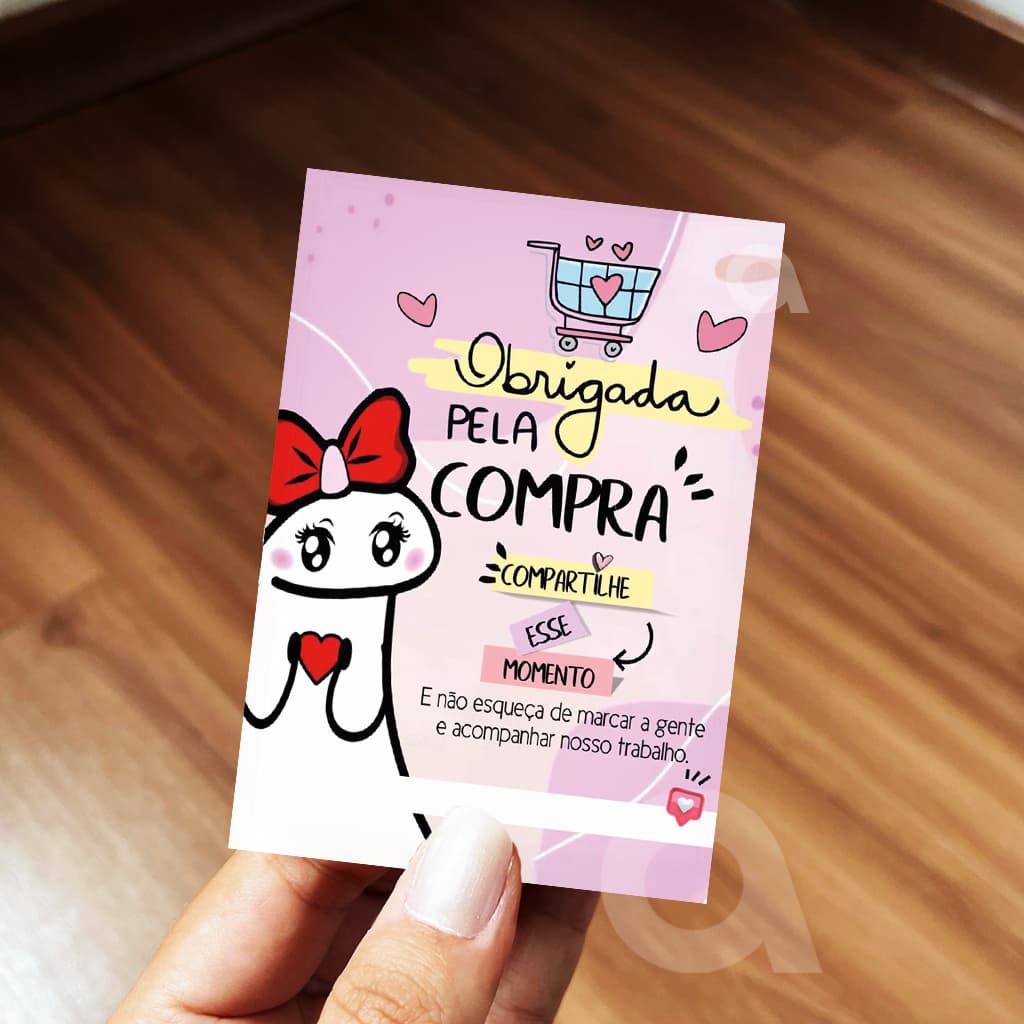 Carta Agradecimento Ao Cliente - Tipo Flyer / Folheto / Mimo 10x7cm -