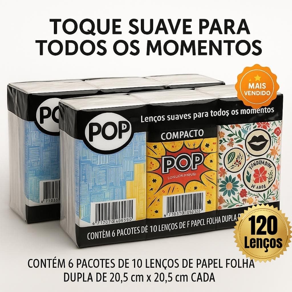 Lenço de Papel para Bolso Folha Dupla 12 unidades