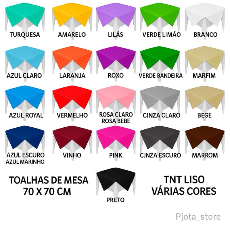Kit Toalhas de Mesa TNT 70x70cm Descartável – Festa, Buffet, Cobre Mancha, Decoração
