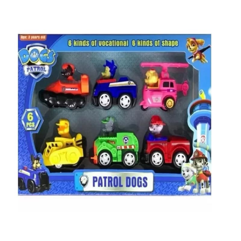 Kit Com 6 Carrinhos De Fricção Patrulha Canina tradicional Brinquedo Crianca