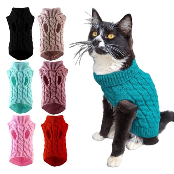 Roupa de Gato Frio Inverno Pequenos Medios Grande Porte SF