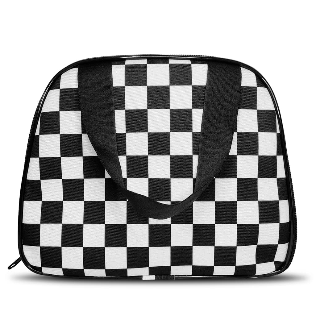 Bolsa de Mão Maleta Com Alça Handbag Modelo Lancheira Estampa Xadrez Mala Porta Objetos