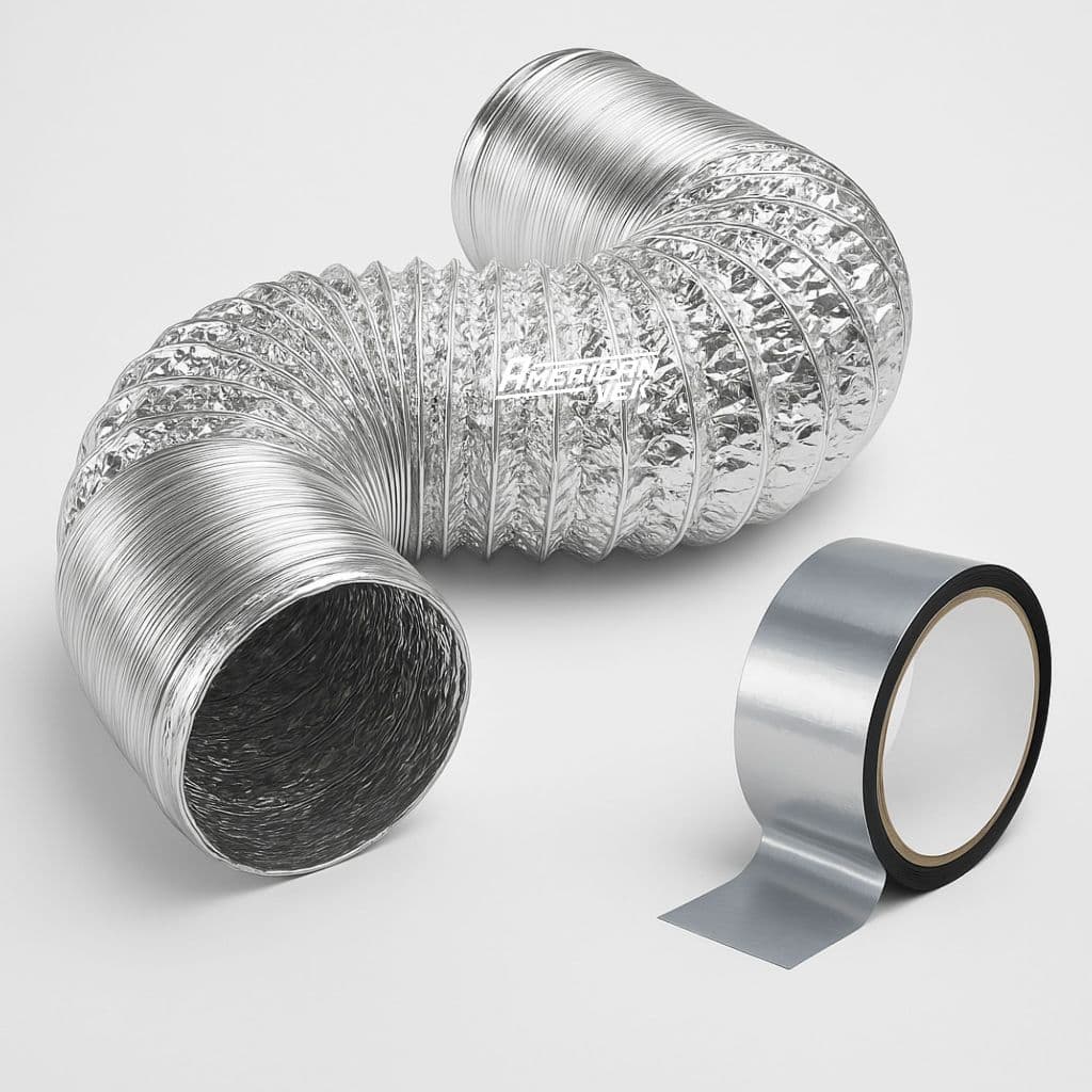 Kit Duto 150mm 2,5 Metros Flexivel Aluminizado + Fita De Alumínio Para Dutos Tubos Coifas Exaustores