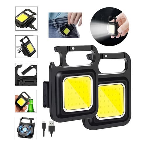 Lanterna Chaveiro LED Recarregável USB com Abridor e 3 Modos de Luz – Compacta e Potente