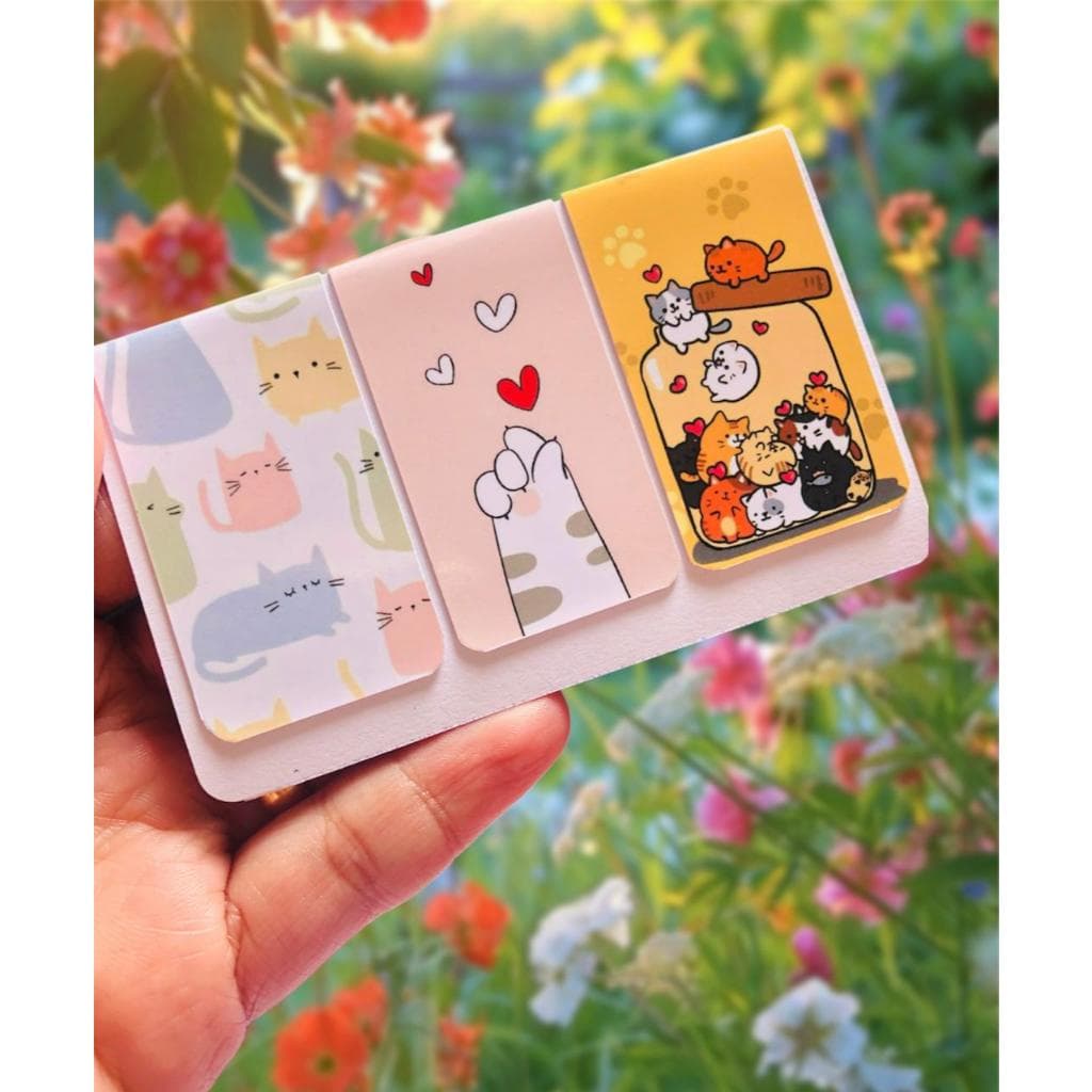 KIT 3 Marcadores de Páginas Magnético Gatinhos Fofos