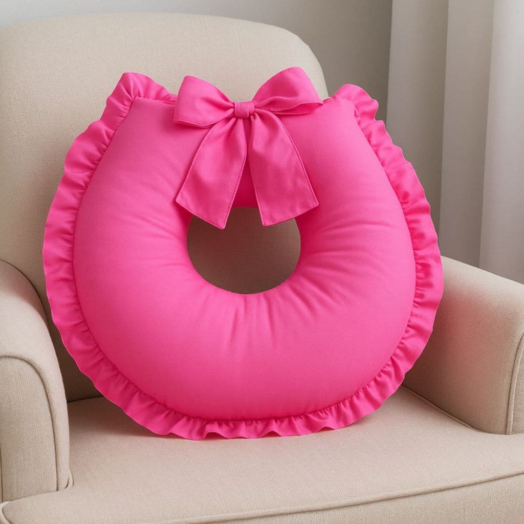 Almofada de Amamentação Bebê Travesseiro Para Amamentar Enxoval Menina Rosa Pink