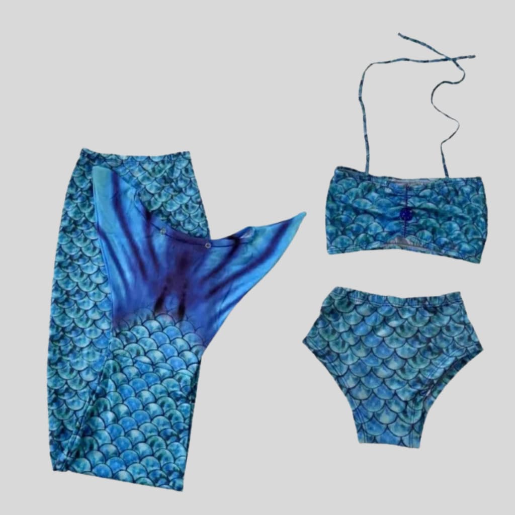 Fantasia Biquíni Cauda de Sereia Infantil Biquíni + Cauda Carnaval