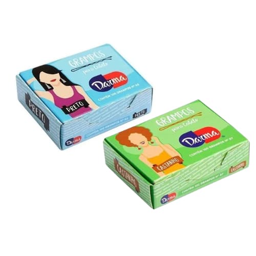 Grampos Darma N.5 Castanho - 100 Grampos Nº 05 - Grampo de Cabelo - Escolha o Seu