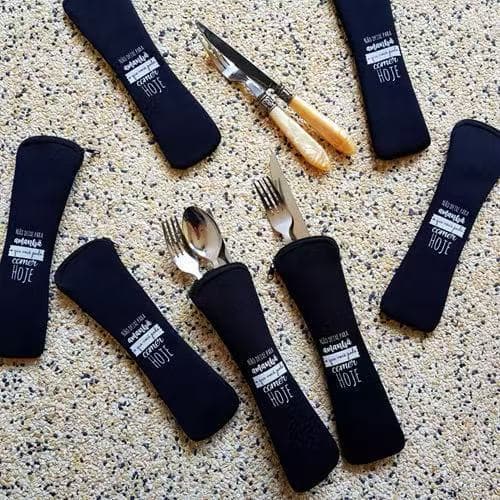 Estojo Porta Talher Estojo Para Canetas Escova De dente Neoprene Com Zíper Portátil