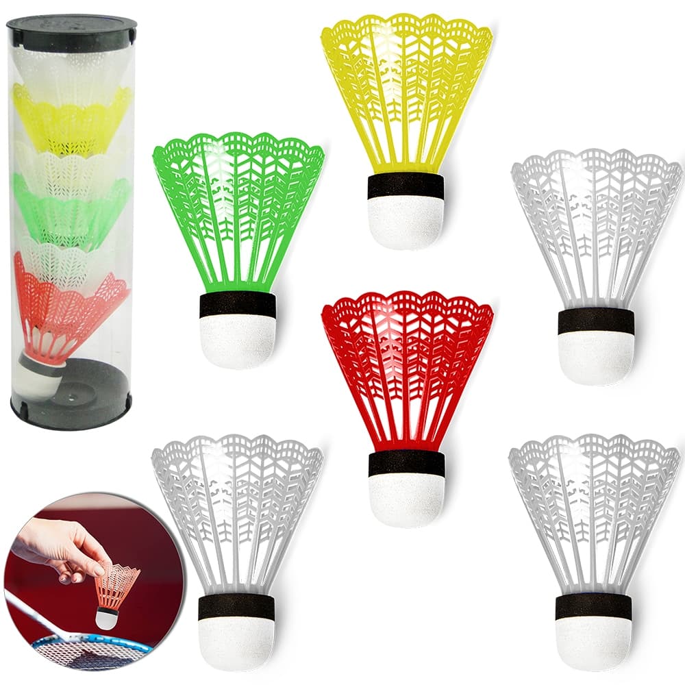 PETECA PARA BADMINTON COLORS COM 6 PECAS 8X6,5CM