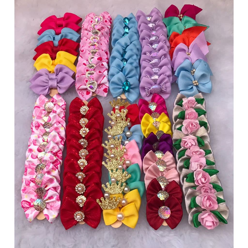 Kit de Laços Pet para Fêmea  com 50 e 100 Unidades Banho e Tosa Pet Shop