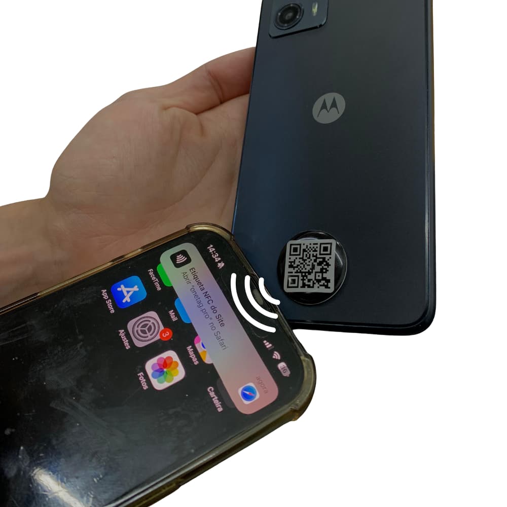 Cartão De Visita Digital De Encostar Nfc + Qrcode - Preto