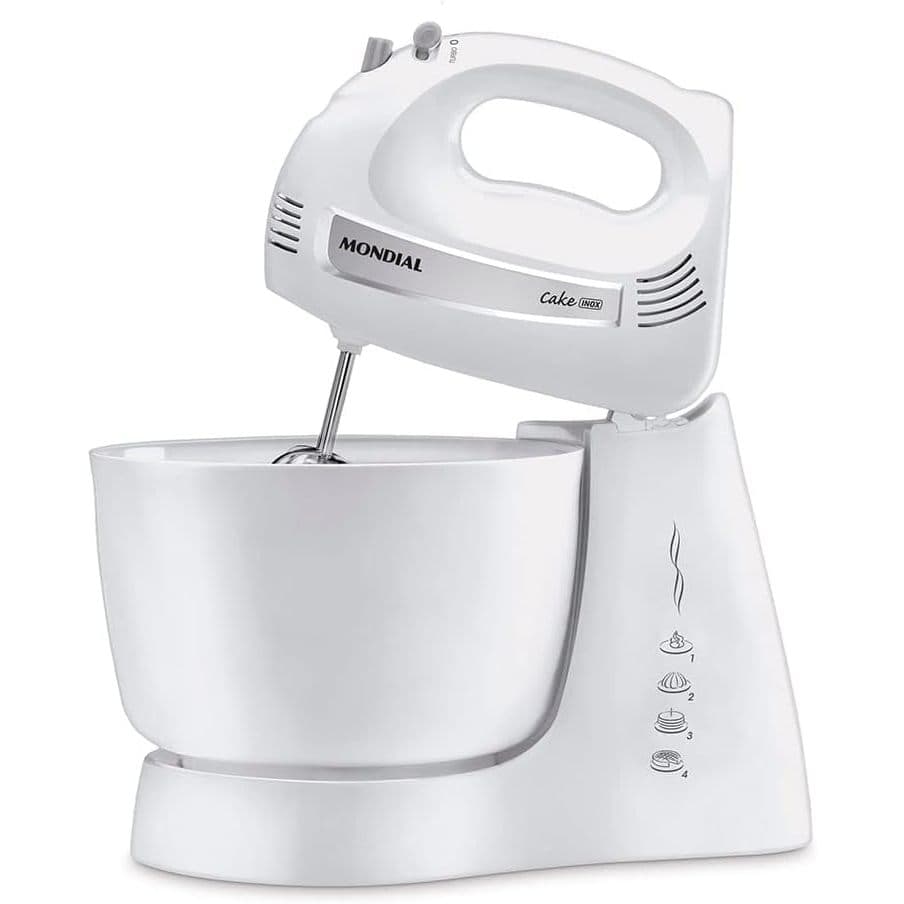 Batedeira Cake Premium Mondial 4 Velocidades + Turbo 500W B-50-W Branco