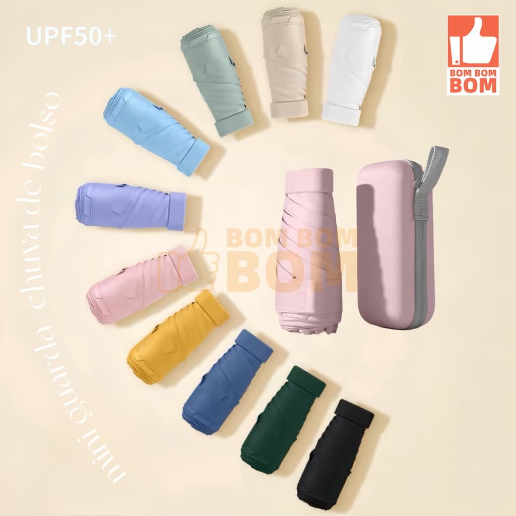 UV50+ Guarda Chuva de sol Caso Óculos Da Cápsula ultra light mini Sombrinha Bolso Proteção solar