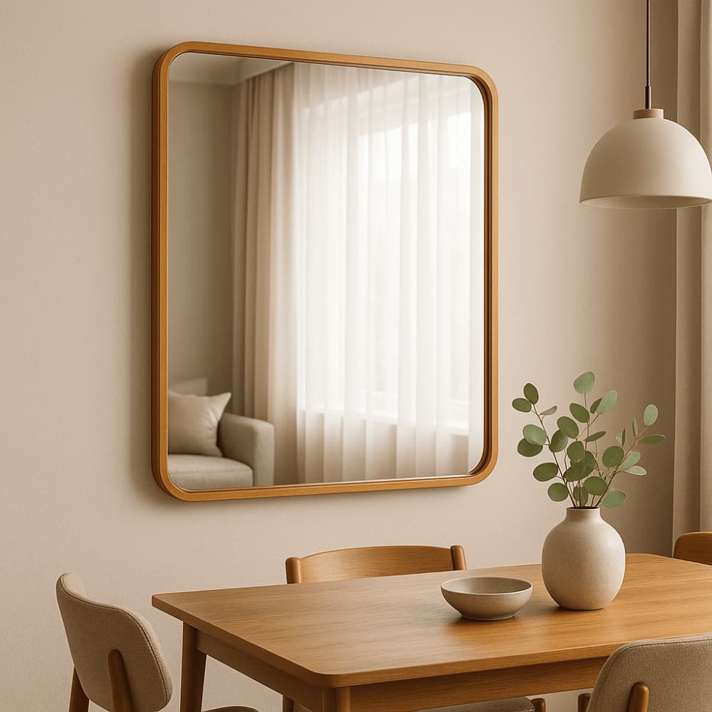 Espelho Lopazzi Retangular 90x80cm com Moldura de Alumínio Decoração Quarto Banheiro Sala Pinterest