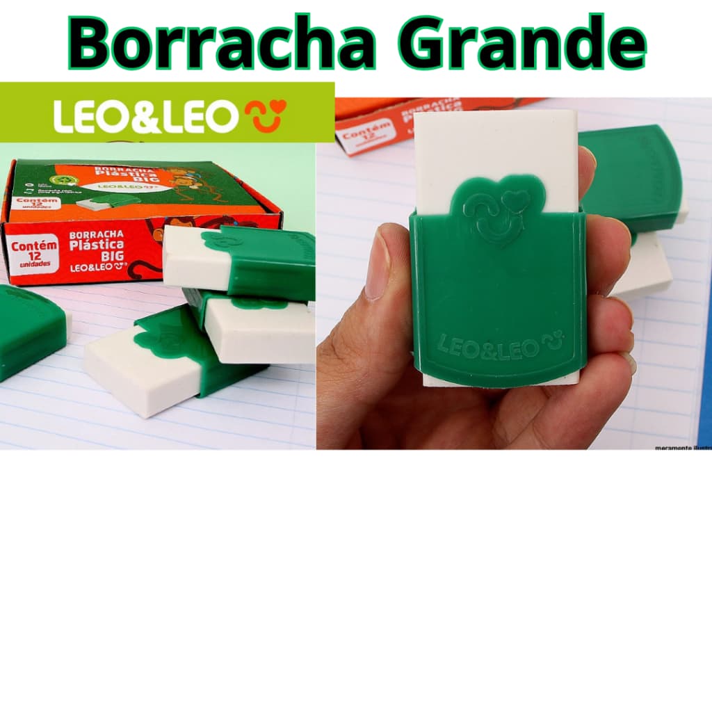 Borracha Escolar Leo e Leo Branca Com Cinta BIG GRANDE