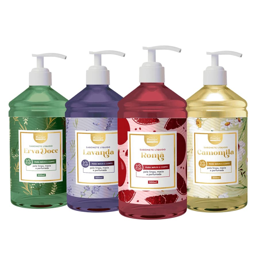 Sabonete Líquido 500ml para Mãos e Corpo Face Beautiful