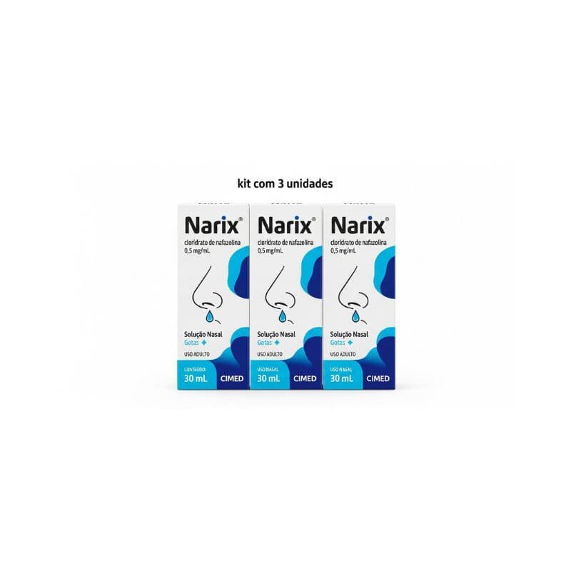 Descongestionante Nasal Narix 30 mL Cimed -  Kit 03 unidades