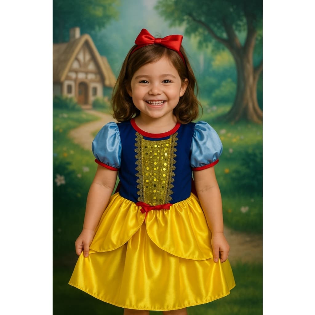 FANTASIA INFANTIL BRANCA DE NEVE MENINAS ANIVERSARIO CARNAVAL