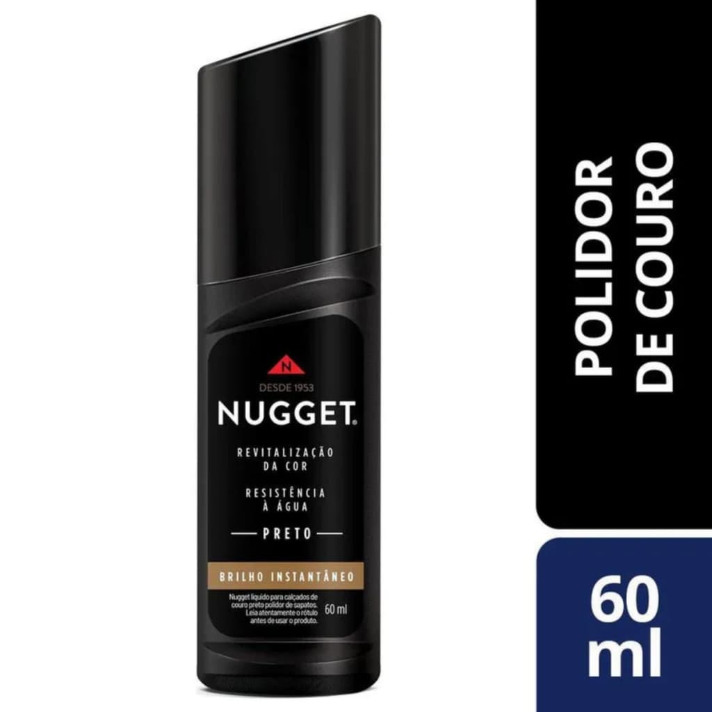 Nugget Polidor Para Sapato e Tênis Cor Preta 60ml – Graxa Líquida