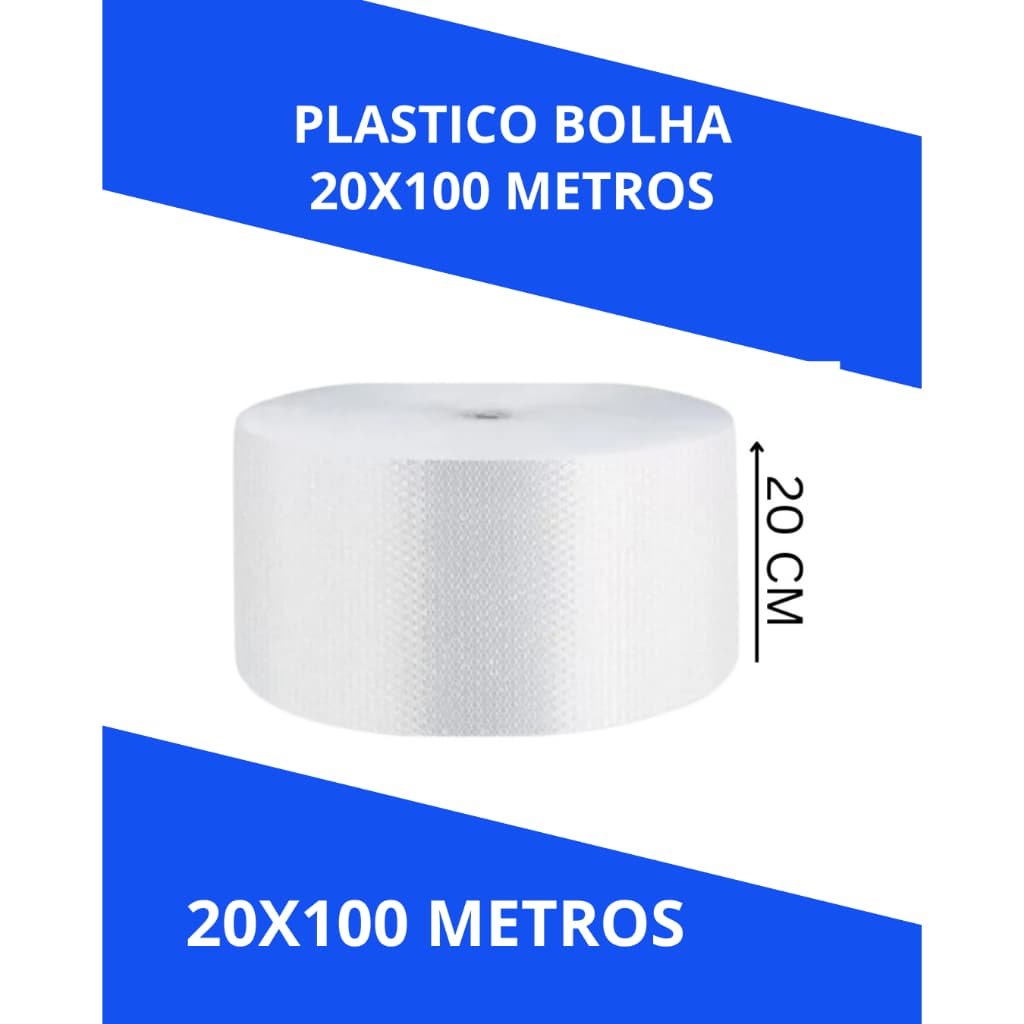 Plástico Bolha 100 Metros Bobina 20x100
