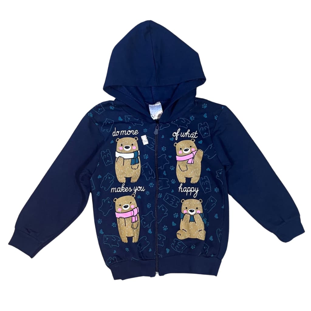 Casaco de Moletinho  Infantil com Capuz Confortável Menino e Menina