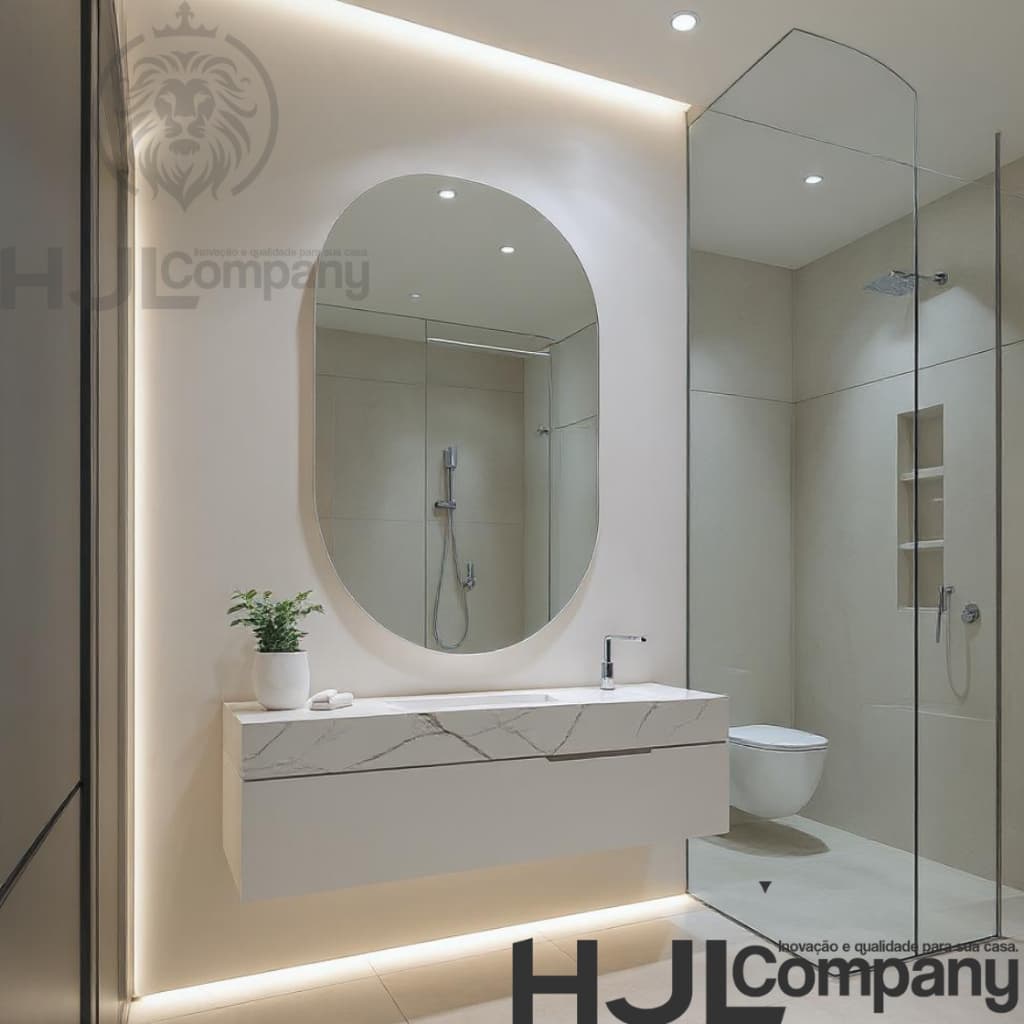 Espelho Oval 60x40 cm Decorativo de Parede – Uso em Banheiro ou Quarto Sala Envio Imediato