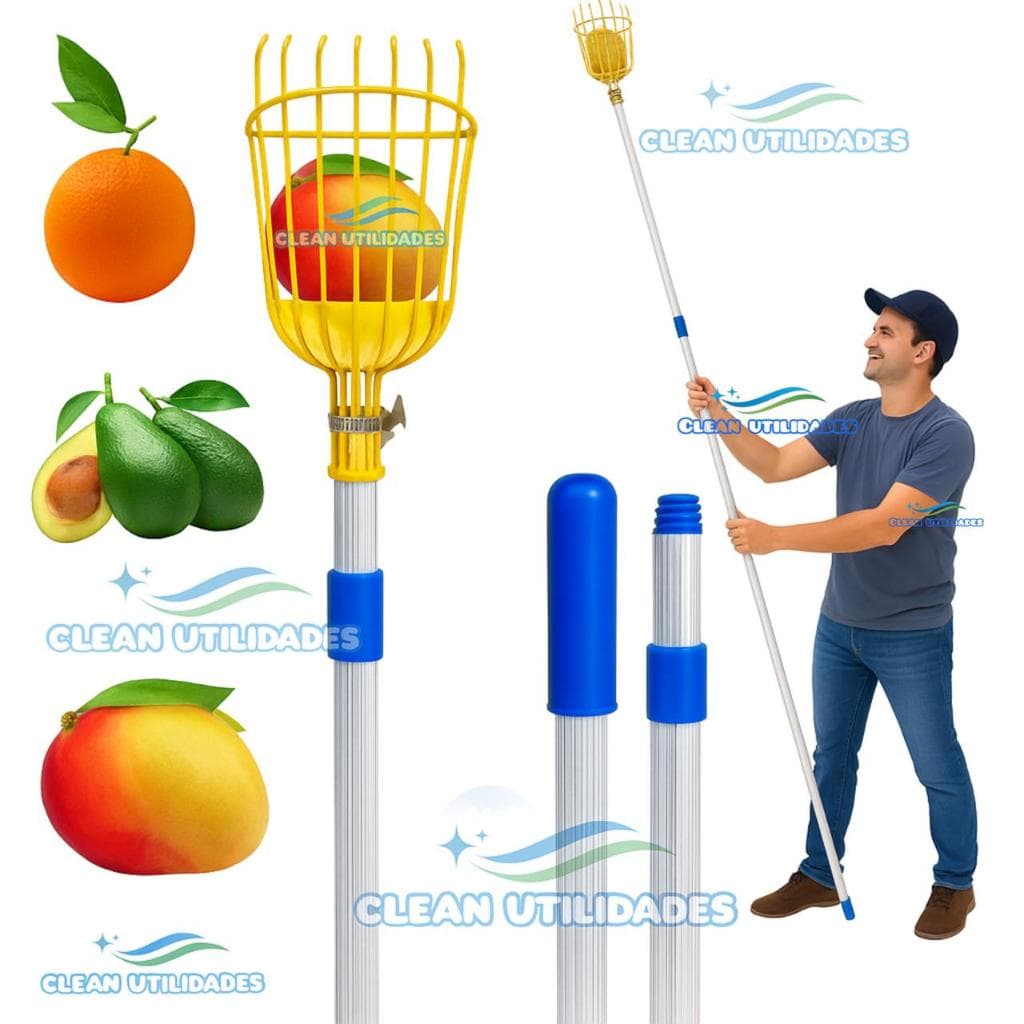 COLHEDOR DE FRUTAS PROFISSIONAL - LINHA CLEAN JARDINAGEM - ESCOLHA OPÇÃO COM OU SEM CABO