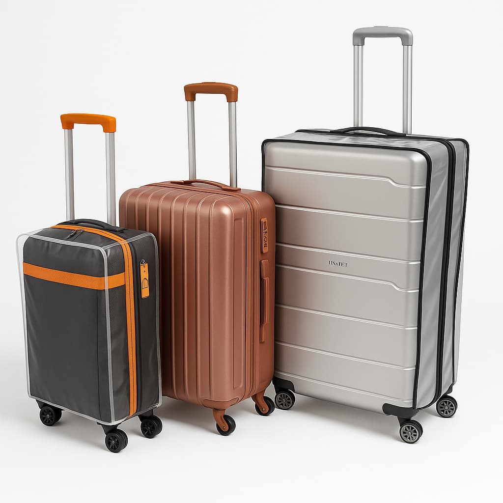 Capa Protetora Para Mala de Viagem PMG Plástico Grosso Transparente Protege Arranhões Impacto Risco