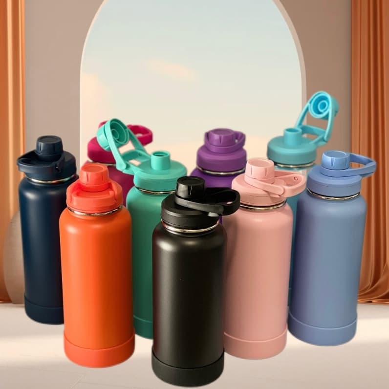 GARRAFA Térmica 1L//Parede Dupla com CAPA Protetora//Aço inoxidável//Espacial Quente & Frio Grande Capacidade