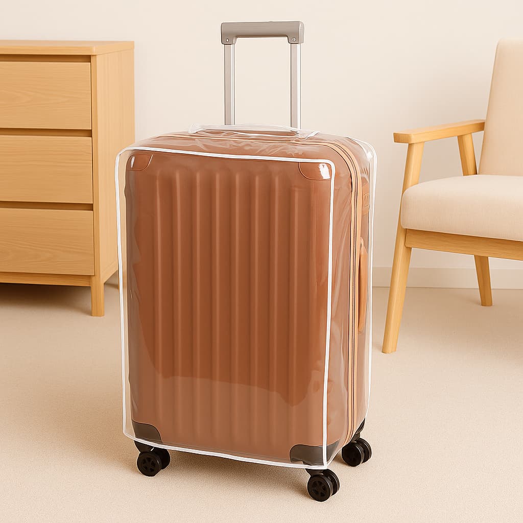 Capa de Proteção Para Mala Impermeável Transparente Com Velcro - Escolha o Tamanho